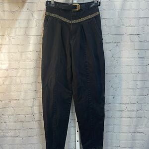 Gitano vintage Y2K black pleated hi rise jeans with ribbon trim size 6 jeans